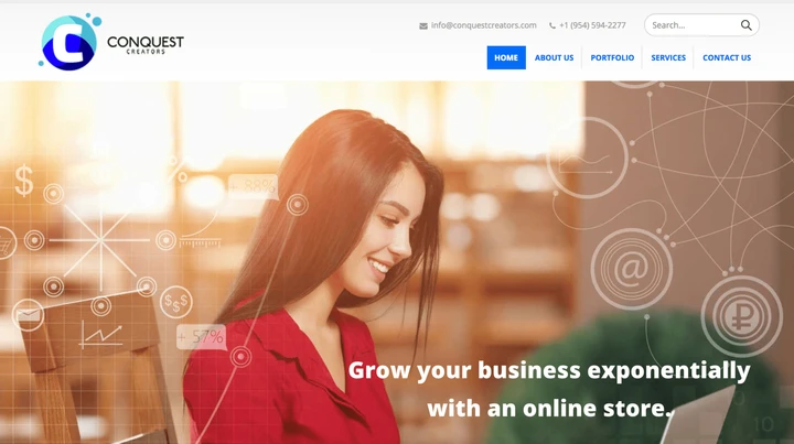 An image of the Conquest Creators homepage