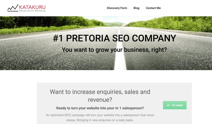 An image of the Katakuru homepage