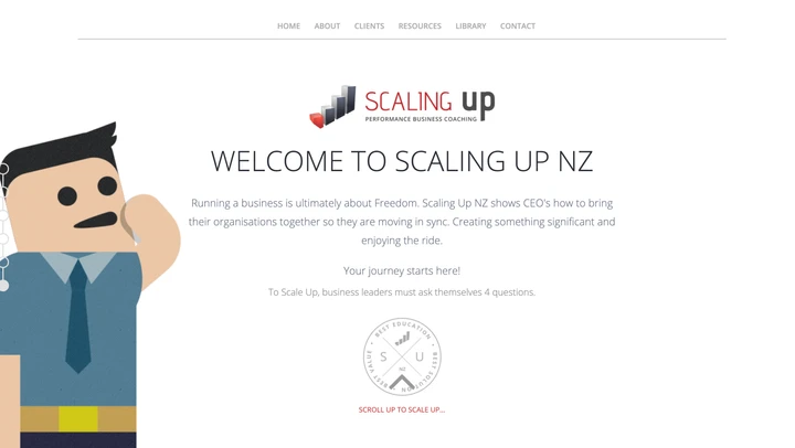 An image of the Scaling Up NZ homepage