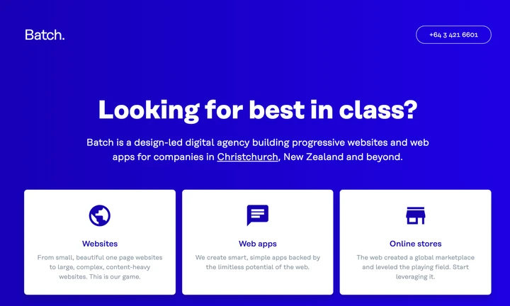 An image of the Batch homepage