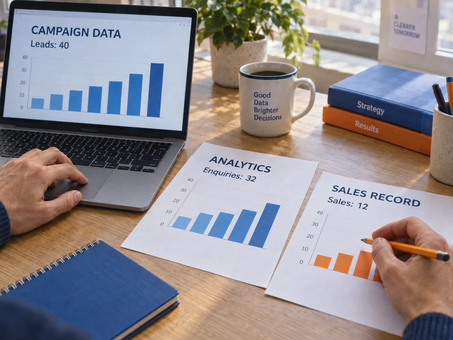 Campaign, analytics and sales data being compared