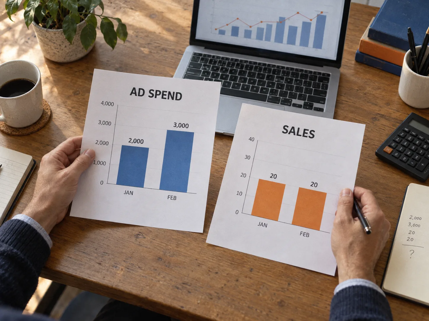 Advertising spend compared with sales results