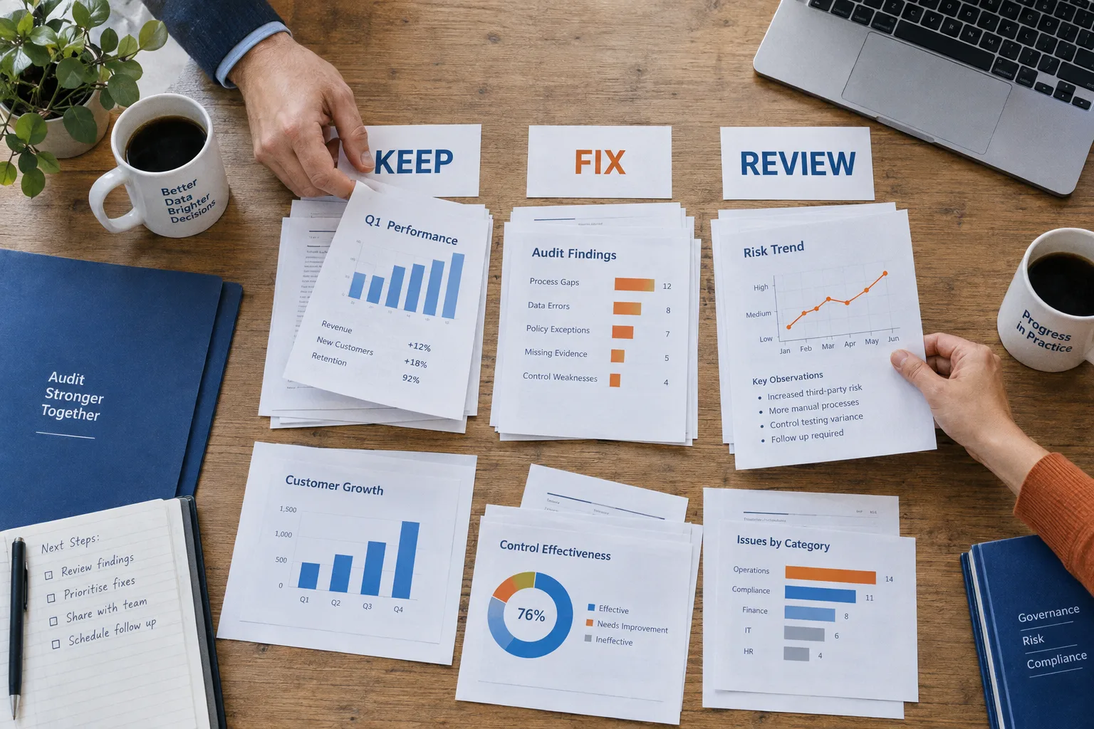 Audit findings organised into clear decision categories